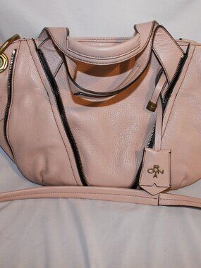 orYANY "Royan" Blush Pink Pebbled Leather Satchel Bag